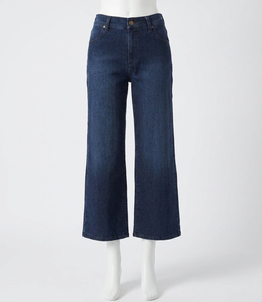NEW KAREN KANE wide leg cropped jeans in den